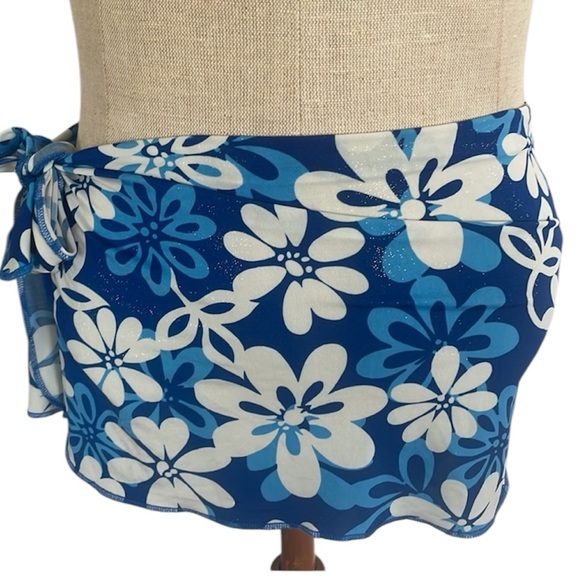 Limited Too Other - Y2K swim skirt floral cottagecore mod blue girls size 10